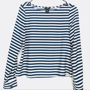 Ann Taylor navy striped blouse